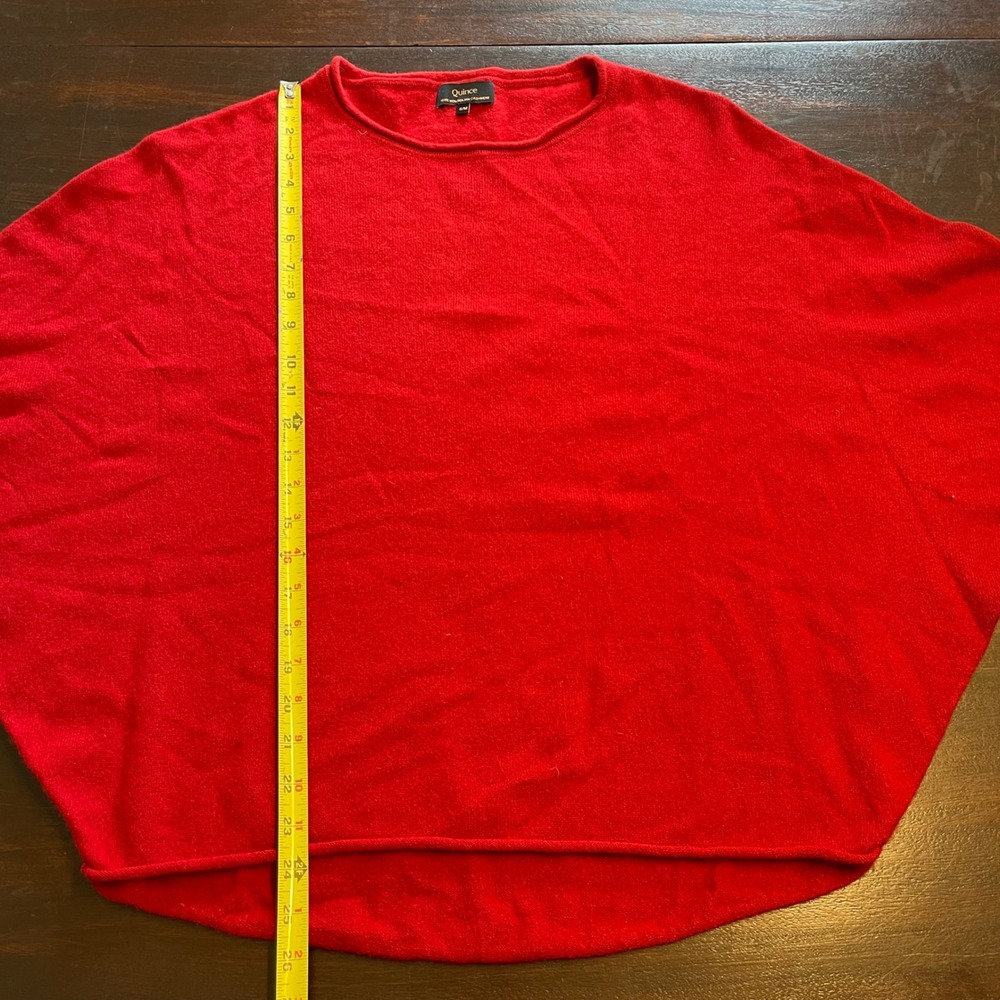 Quince Mongolian Cashmere Batwing Sweater Varsity Red S/M LB128012-STIEC01 - Picture 6 of 8